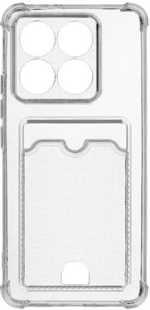 Чехол (клип-кейс) ZIBELINO Silicone Card Holder, для Xiaomi 14T, прозрачный [zsch-xia-14t-cam-trn]