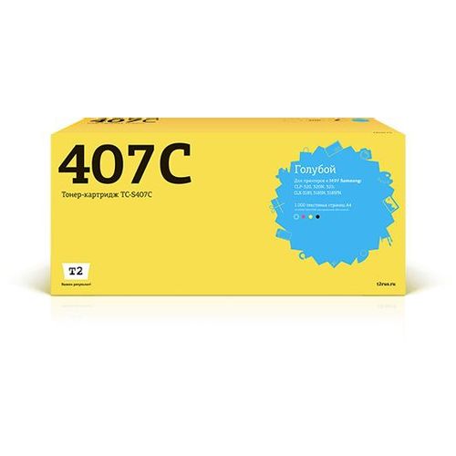 Картридж T2 TC-S407C, CLT-C407S/ST998A, голубой / TC-S407C
