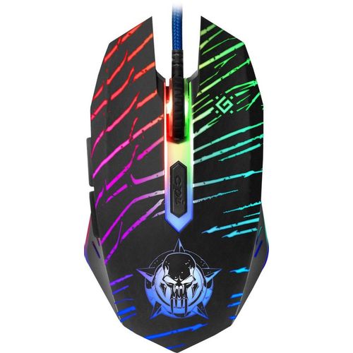Мышь проводная Defender Dark Agent GM-590L, игровая, оптическая, USB, 12800dpi, черный [52590]