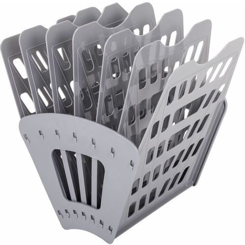 Лоток вертикальный BRAUBERG Basic, для бумаг, 300x235x320, пластик, серый [237020]