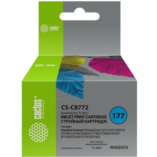 Картридж Cactus CS-C8772, №177, пурпурный / CS-C8772