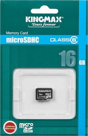 Флеш карта microSDHC 16Gb Class6 Kingmax w/o adapter