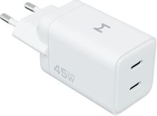 Изображение товара Сетевое зарядное устройство MAGSSORY ACH010w, 2xUSB-C, 45Вт, белый