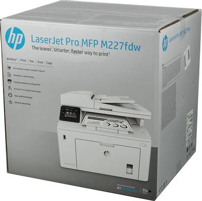 МФУ лазерный HP LaserJet Pro M227fdw черно-белая печать, A4, цвет белый ...