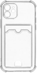 Чехол (клип-кейс) ZIBELINO Silicone Card Holder, для Apple iPhone 12, прозрачный