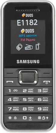 Сотовый телефон Samsung GT-E1182 Duos,  серебристый