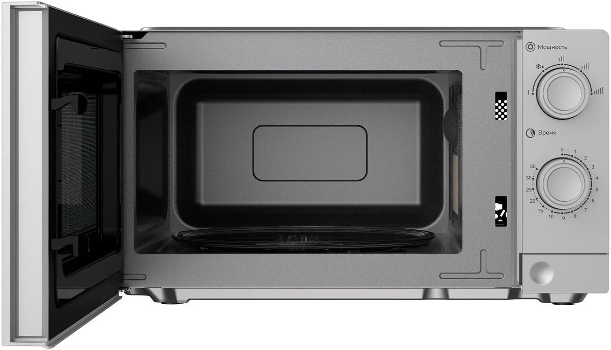 Микроволновая печь OASIS MW-70XS серебристый, 20 л, 700 Вт, переключатели - поворотный механизм, фото4