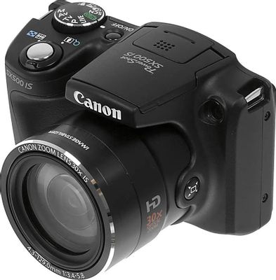 Цифровой компактный фотоаппарат Canon PowerShot SX500 IS, черный ...