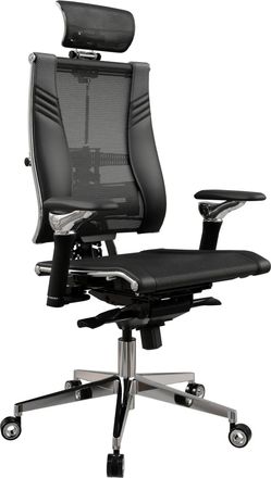 Кресло руководителя МЕТТА Yoga Spine Triumph L2 (M06), сетка/экокожа, до 150кг, синхромеханизм, регулируемые 6D подлокотники,  черный