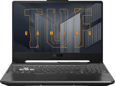 Ноутбук игровой ASUS TUF Gaming F15 FX506QM-HN050 15.6", AMD Ryzen 7 5800H 3.2ГГц, 8-ядерный, 16ГБ DDR4, 512ГБ SSD,  NVIDIA GeForce  RTX 3060 для ноутбуков - 6 ГБ, без операционной системы, серый [90nr0606-m01110]