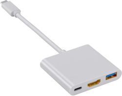 Изображение товара Адаптер Buro USB Type-C (m) -  HDMI (f),  USB 3.0 A (f),  0.1м, белый [bhp ret tpc-hdm]