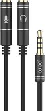 Изображение товара Переходник PERO AD-08 Jack 3.5 (m) - 2хJack 3.5 (f) 0.34м черный