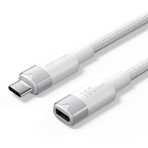 Кабель-удлинитель VENTION TRFWF, USB Type-C (m) (прямой) — USB Type-C (f) (прямой), 1м, белый