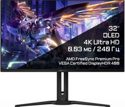 Изображение товара 31.5" Монитор Gigabyte Aorus FO32U2P,  3840x2160,  QD OLED,  240Гц,  2хHDMI,  2хDP,  черный [20vm0-fo32u2pba-1ekr]