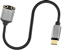 Изображение товара Кабель-переходник аудио PREMIER PCH-260,  USB Type-C (m) -  2xJack 3.5 (f),  0.2м, GOLD,  черный