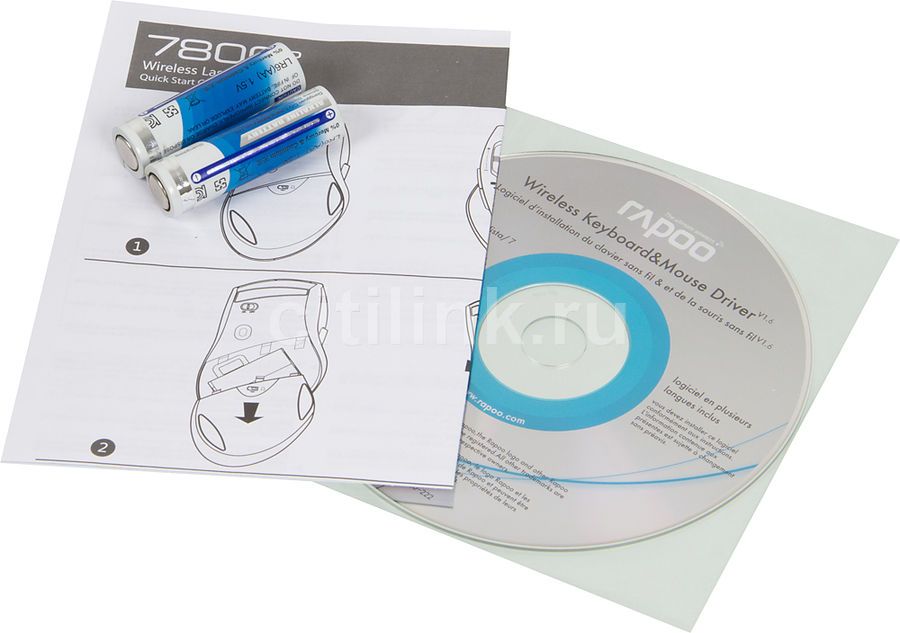 Характеристики Мышь Rapoo 7800P, Лазерная, Беспроводная, USB.