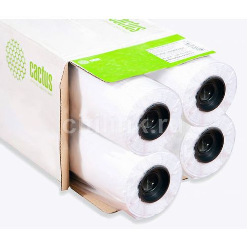 Бумага Cactus CS-LFP80-1067457E-4 Eco 42"(A0+) 1067мм-45.7м/80г/м2/белый CIE155% втулка:50.8мм (2") (4рул)