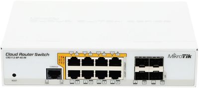 Коммутатор MIKROTIK CRS112-8P-4S-IN, управляемый – купить в Ситилинк ...