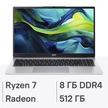 Изображение товара Ноутбук Acer Aspire Lite AL15-41P-R68A 15.6 IPS Ryzen 7 8ГБ SSD без ОС серебристый