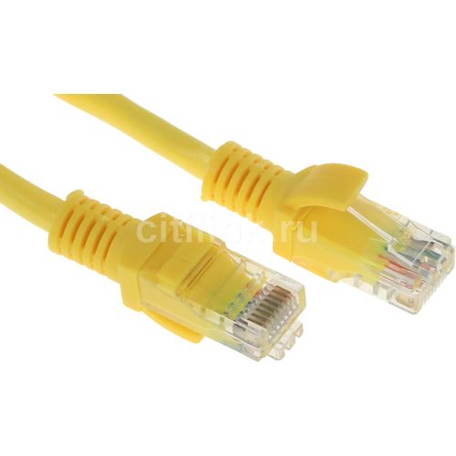 Патч-корд CABLEXPERT PP10-15M/Y литой (molded), UTP, кат.5E, 15м, 4 пары, 26AWG, 0.02мм, медь, многожильный, желтый