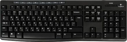 Клавиатура Logitech K200,  USB, черный [920-002779]