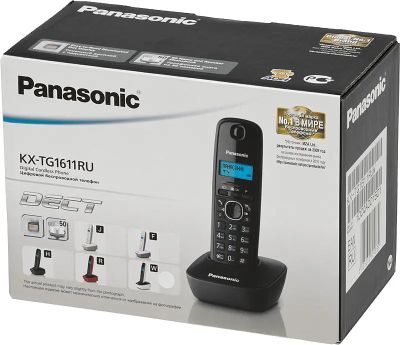 Радиотелефон Panasonic KX-TG1611RUW, белый и черный – купить в Ситилинк ...