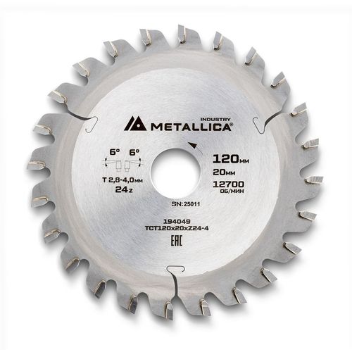 Пильный диск METALLICA 194049, по керамике, 115мм, 2.8мм, 22.23мм