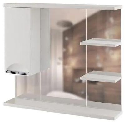 Шкаф MIXLINE Этьен 80 левый с подсветкой,  с зеркалом,  подвесной,  800х692х190 мм,  белый [540870]