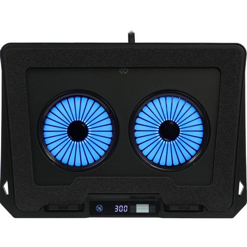 Подставка для ноутбука Digma D-NCP170-2x110RGB, 18", 400х288х45 мм, 2хUSB, вентиляторы 2 х 110 мм, 1250г, черный