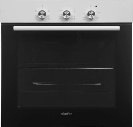 Духовой шкаф электрический Simfer B6EW16011, 58л, дверца с 2 стеклами, белый/черный