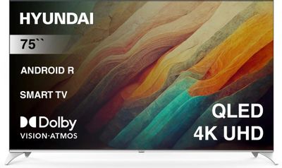 75" Телевизор Hyundai H-LED75QBU7500, QLED, 4K Ultra HD, черный, СМАРТ ...