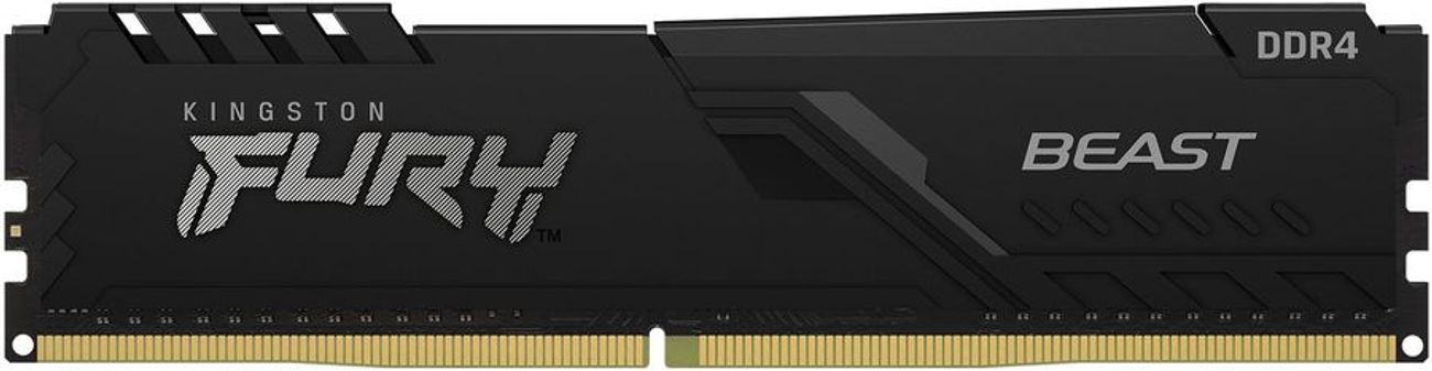 Оперативная память Kingston Fury Beast Black KF432C16BB/16 DDR4 -  1x 16ГБ 3200МГц, DIMM,  Ret