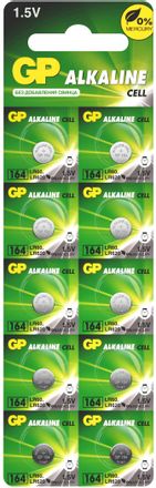 LR621 Батарейка GP Alkaline 164FRA-2C10 250/5000, 10 шт.
