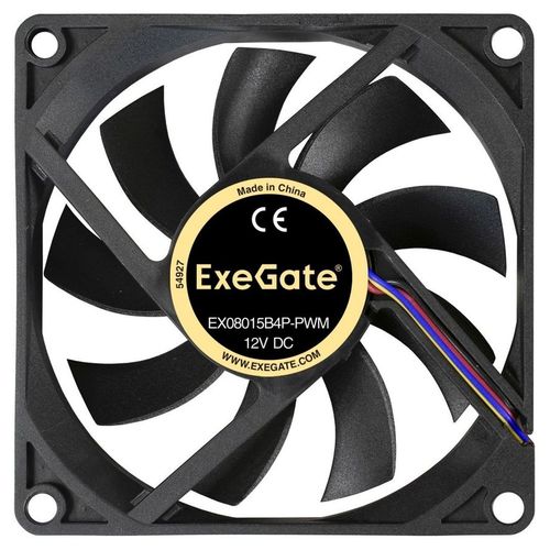 Вентилятор EXEGATE EX288924RUS 80мм, 4-pin, 2500об/мин, 25 дБ, черный, Bulk