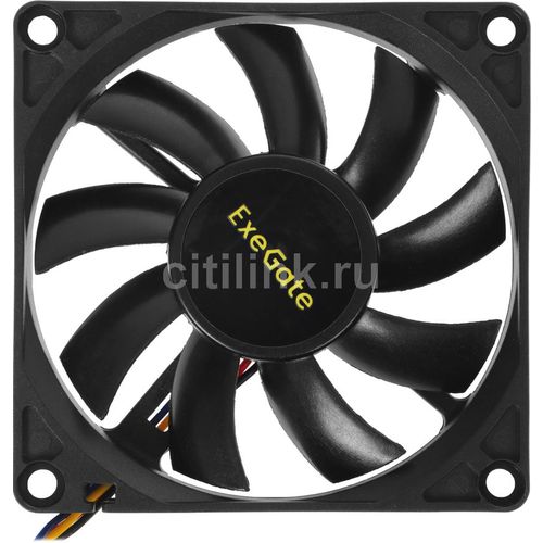 Вентилятор EXEGATE EX288924RUS 80мм, 4-pin, 2500об/мин, 25 дБ, черный, Bulk