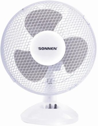 Вентилятор настольный SONNEN FT 23-B6,  белый/серый [451038]