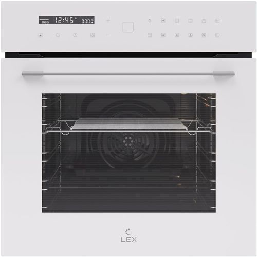Духовой шкаф электрический LEX EDS 101 WH, 61л, дверца с 3 стеклами, белый/нержавеющая сталь