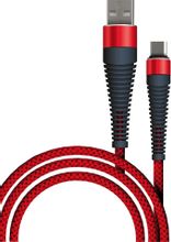 Изображение товара Кабель BORASCO Fishbone,  micro USB (m) -  USB (m),  1м,  в оплетке,  3A,  красный [50183]