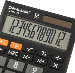 Калькулятор BRAUBERG Ultra, черный