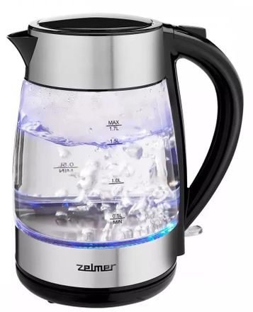 Чайник электрический Zelmer ZCK8011, 1.7л, стекло/металл/пластик