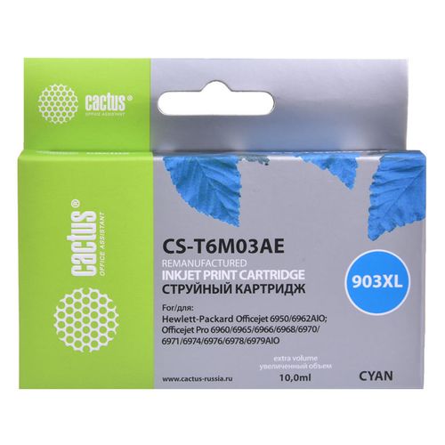 Картридж Cactus CS-T6M03AE, №903XL, голубой / CS-T6M03AE