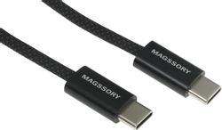Кабель MAGSSORY CBL002, USB Type-C (m) - USB Type-C (m), 1.5м, черный