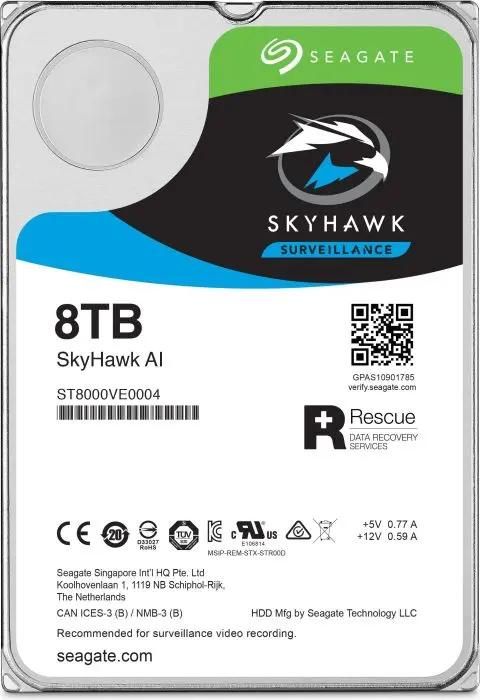 Жесткий диск Seagate SkyHawkAI ST8000VE0004, 8ТБ, HDD, SATA III