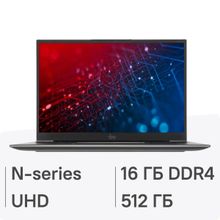 Изображение товара Ноутбук iRU Planio 14INPR 14 IPS Intel N100 16ГБ SSD Windows 11 Pro серый
