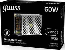 Блок питания GAUSS 202003060 для светодиодных лент