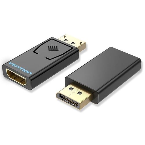 Адаптер видео VENTION HBKB0, DisplayPort (m) - HDMI (f), ver 1.2, ver 1.4, GOLD, черный