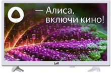 24" Телевизор LEFF 24H541T, HD, белый, СМАРТ ТВ, YaOS – купить в ...