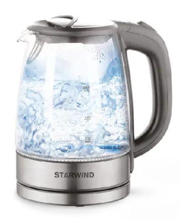 Чайник электрический StarWind SKG2315, 1.7л, стекло/металл/пластик