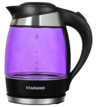 Чайник электрический StarWind SKG2217, 2200Вт, фиолетовый и черный ...