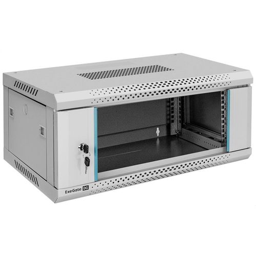 Шкаф коммутационный EXEGATE EC-WM-4U.450.G EX300251RUS настенный, стеклянная передняя дверь, 4U, 600x280x450 мм